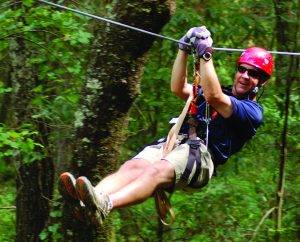 Man on Exciting Zipline Tour